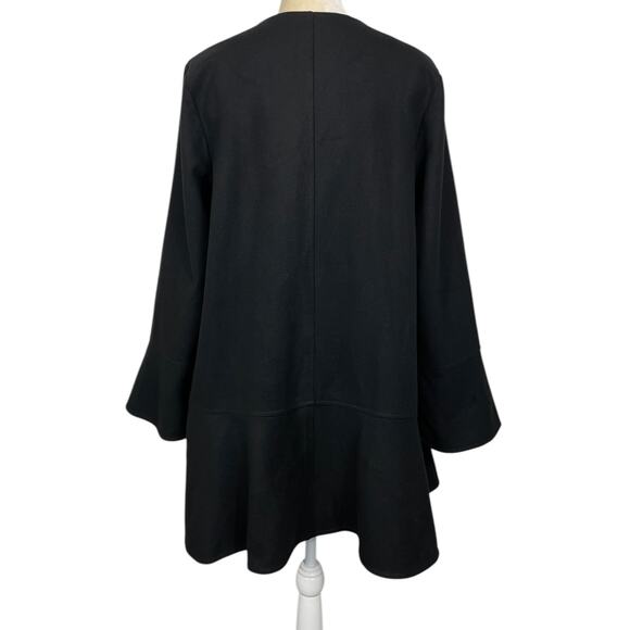 J.jill Soft-brushed Flounce-hem Jacket In Black Medium Minimalist Contemporary - Picture 5 of 8